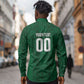 South Africa Indebe Yomhlaba Custom Long Sleeve Button Shirt Ndebele Art Green Edition