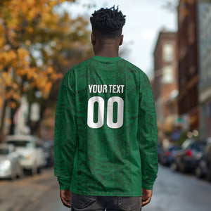 South Africa Indebe Yomhlaba Custom Long Sleeve Shirt Ndebele Art Green Edition