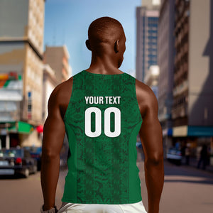 South Africa Indebe Yomhlaba Custom Men Tank Top Ndebele Art Green Edition