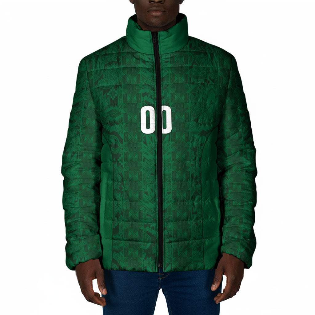 South Africa Indebe Yomhlaba Custom Padded Jacket Ndebele Art Green Edition