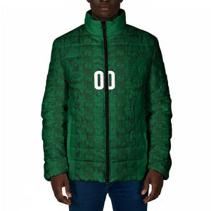 South Africa Indebe Yomhlaba Custom Padded Jacket Ndebele Art Green Edition