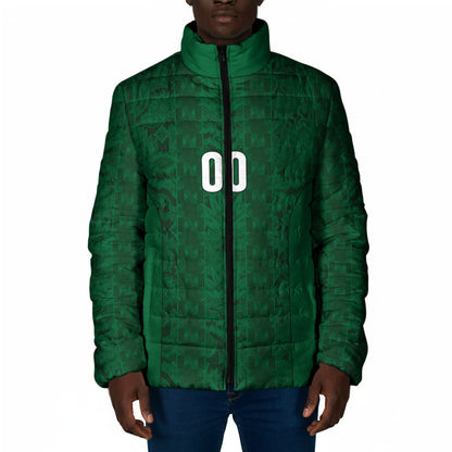 South Africa Indebe Yomhlaba Custom Padded Jacket Ndebele Art Green Edition