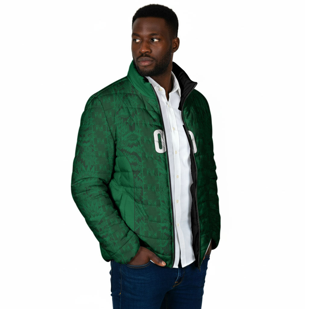 South Africa Indebe Yomhlaba Custom Padded Jacket Ndebele Art Green Edition