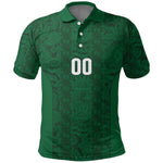South Africa Indebe Yomhlaba Custom Polo Shirt Ndebele Art Green Edition