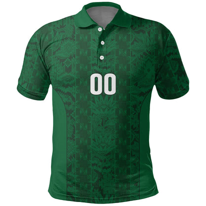 South Africa Indebe Yomhlaba Custom Polo Shirt Ndebele Art Green Edition