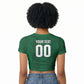 South Africa Indebe Yomhlaba Custom Raglan Cropped T shirt Ndebele Art Green Edition