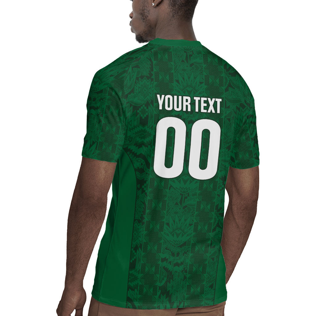 South Africa Indebe Yomhlaba Custom Rugby Jersey Ndebele Art Green Edition