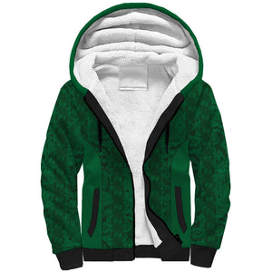 South Africa Indebe Yomhlaba Custom Sherpa Hoodie Ndebele Art Green Edition
