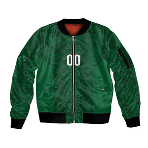 South Africa Indebe Yomhlaba Custom Sleeve Zip Bomber Jacket Ndebele Art Green Edition
