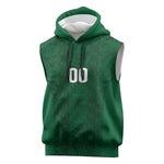 South Africa Indebe Yomhlaba Custom Sleeveless Hoodie Ndebele Art Green Edition