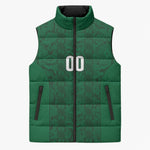 South Africa Indebe Yomhlaba Custom Sleeveless Puffer Jacket Ndebele Art Green Edition