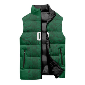 South Africa Indebe Yomhlaba Custom Sleeveless Puffer Jacket Ndebele Art Green Edition
