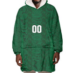 South Africa Indebe Yomhlaba Custom Wearable Blanket Hoodie Ndebele Art Green Edition