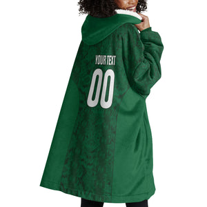 South Africa Indebe Yomhlaba Custom Wearable Blanket Hoodie Ndebele Art Green Edition