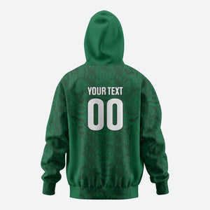 South Africa Indebe Yomhlaba Custom Zip Hoodie Ndebele Art Green Edition