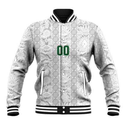 South Africa Indebe Yomhlaba Custom Baseball Jacket Ndebele Art White Edition