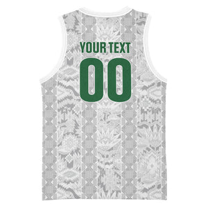 South Africa Indebe Yomhlaba Custom Basketball Jersey Ndebele Art White Edition