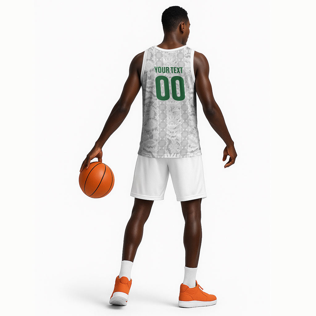 South Africa Indebe Yomhlaba Custom Basketball Jersey Ndebele Art White Edition