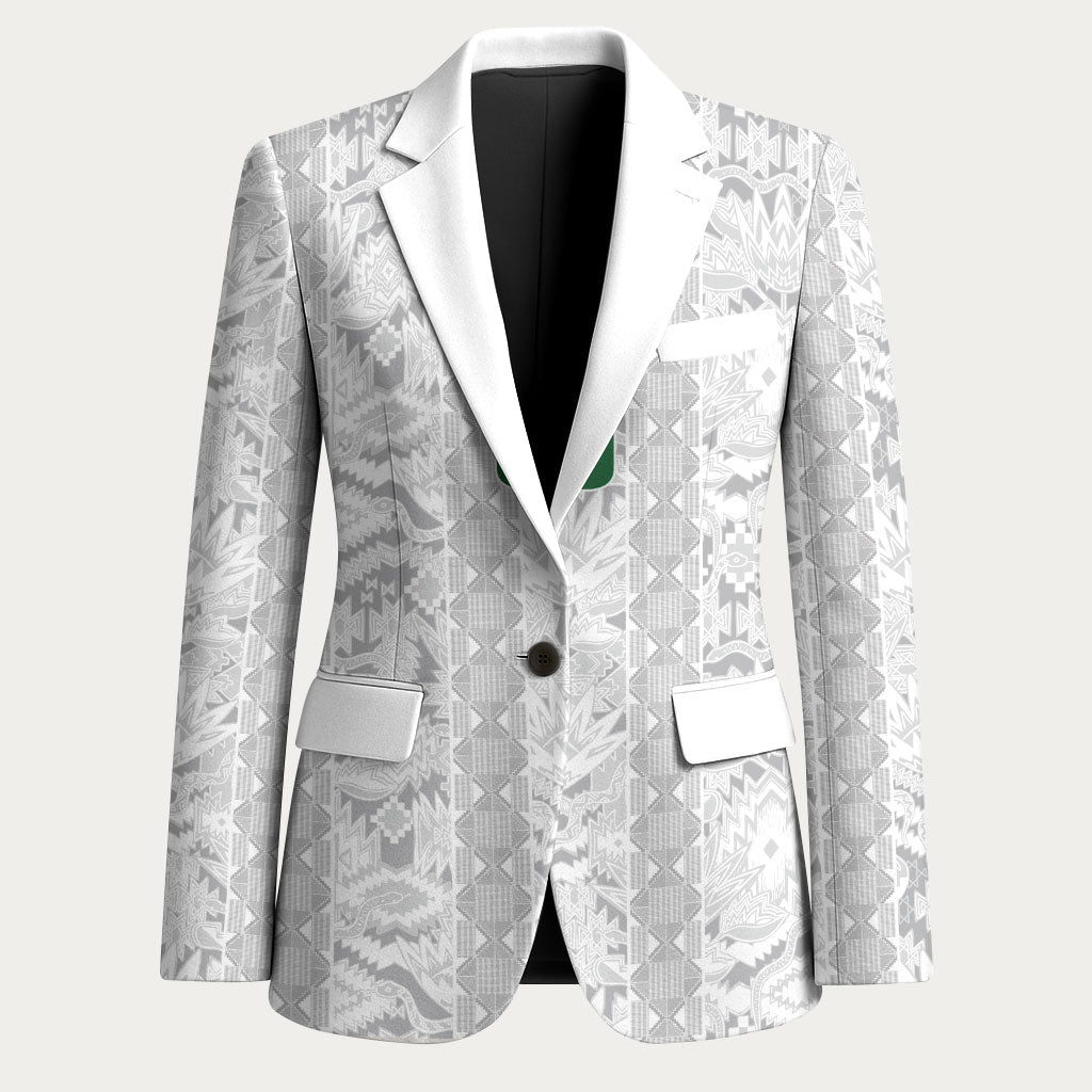 South Africa Indebe Yomhlaba Custom Blazer Ndebele Art White Edition