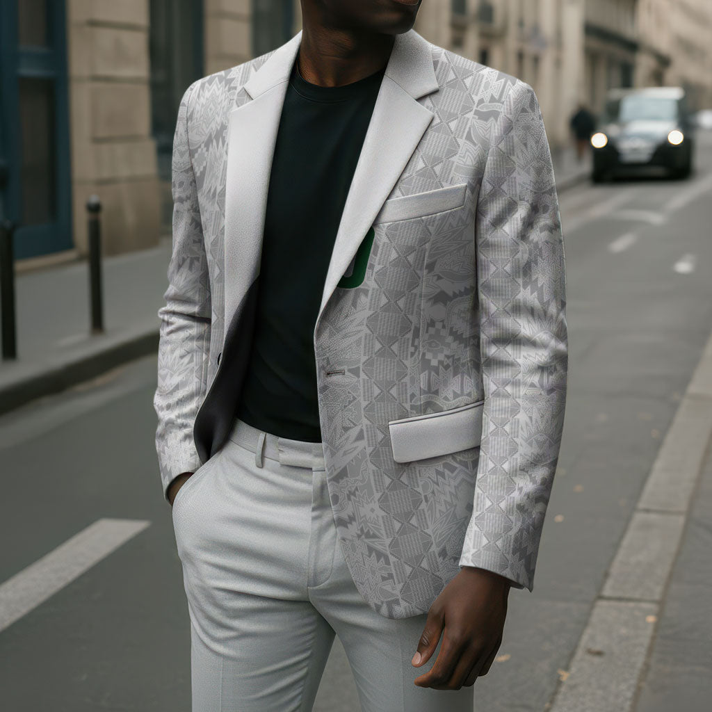South Africa Indebe Yomhlaba Custom Blazer Ndebele Art White Edition