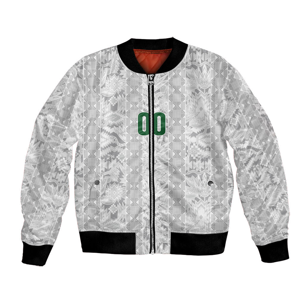 South Africa Indebe Yomhlaba Custom Bomber Jacket Ndebele Art White Edition