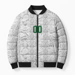 South Africa Indebe Yomhlaba Custom Bomber Puffer Jacket Ndebele Art White Edition