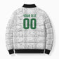 South Africa Indebe Yomhlaba Custom Bomber Puffer Jacket Ndebele Art White Edition
