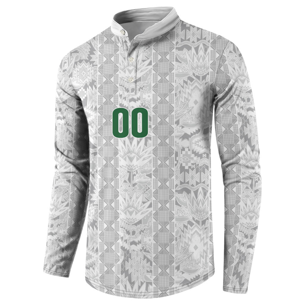 South Africa Indebe Yomhlaba Custom Button Sweatshirt Ndebele Art White Edition