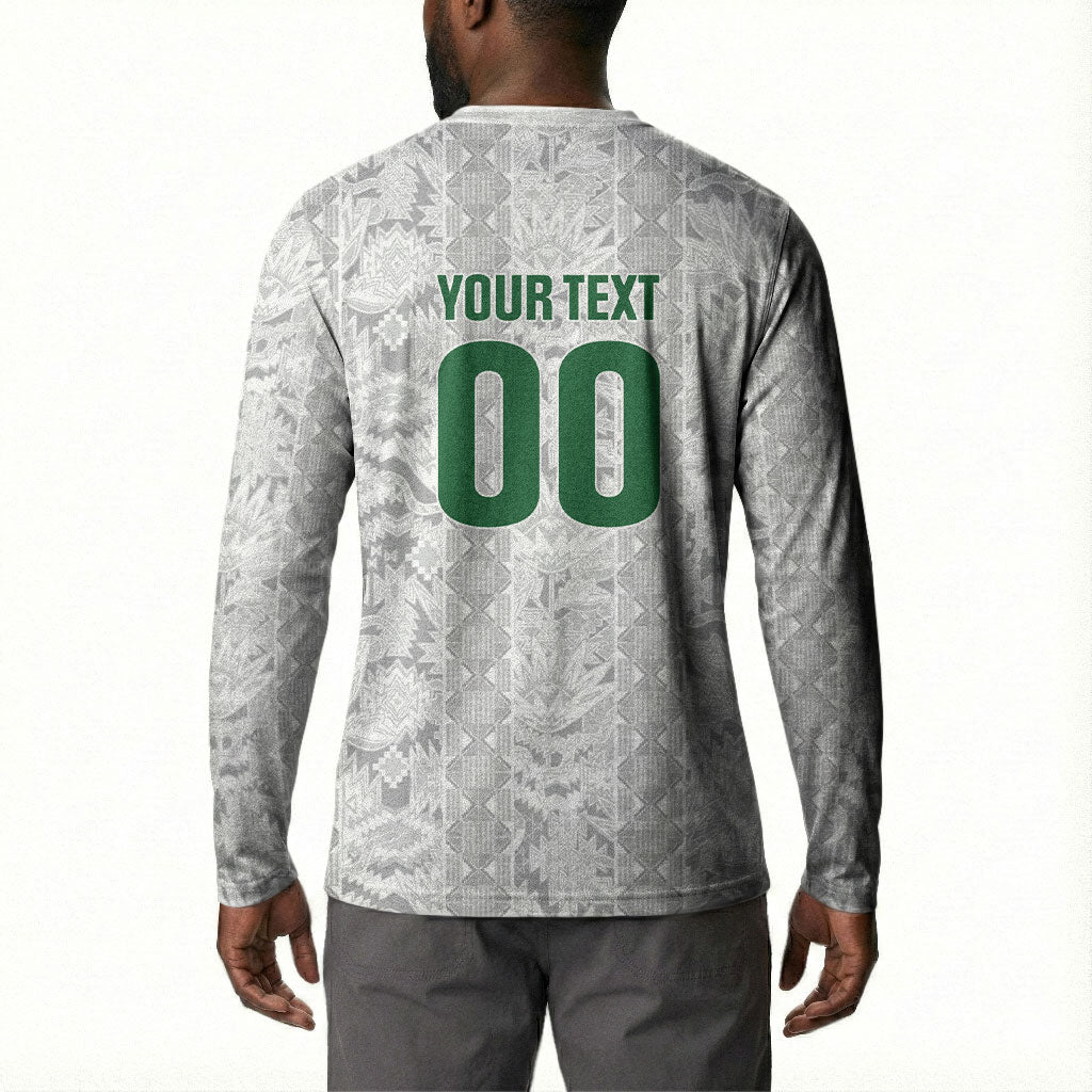 South Africa Indebe Yomhlaba Custom Button Sweatshirt Ndebele Art White Edition