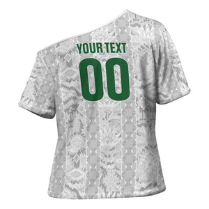 South Africa Indebe Yomhlaba Custom Cross Shoulder Shirt Ndebele Art White Edition