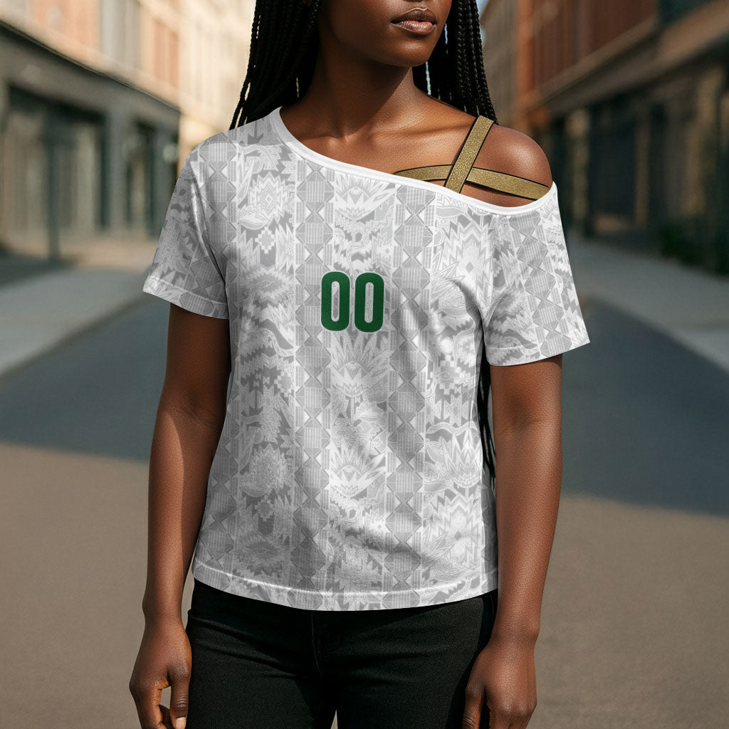 South Africa Indebe Yomhlaba Custom Cross Shoulder Shirt Ndebele Art White Edition