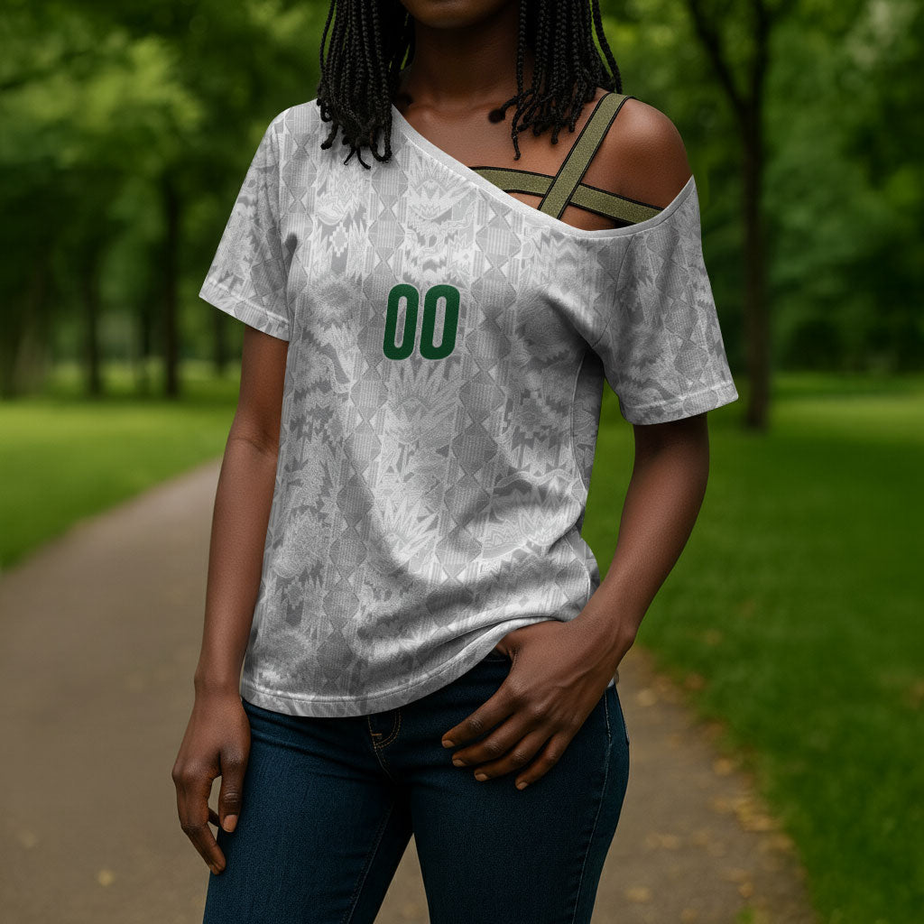 South Africa Indebe Yomhlaba Custom Cross Shoulder Shirt Ndebele Art White Edition