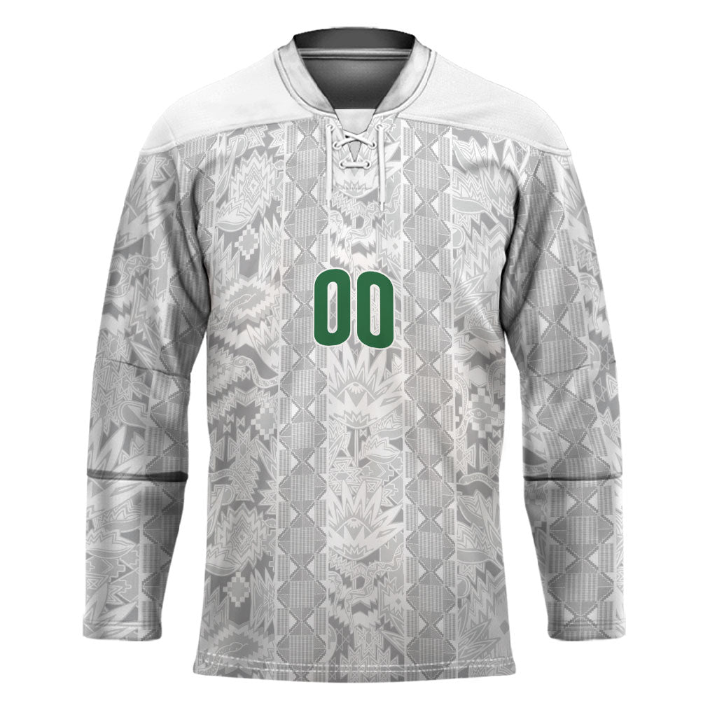South Africa Indebe Yomhlaba Custom Hockey Jersey Ndebele Art White Edition