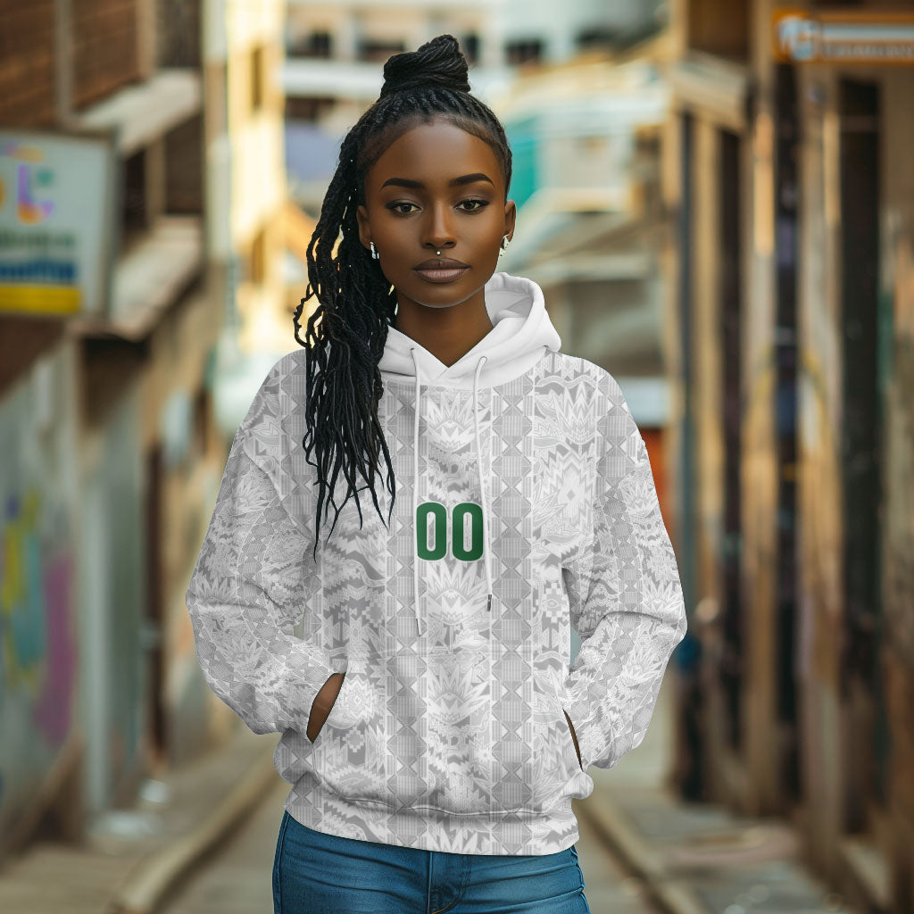 South Africa Indebe Yomhlaba Custom Hoodie Ndebele Art White Edition