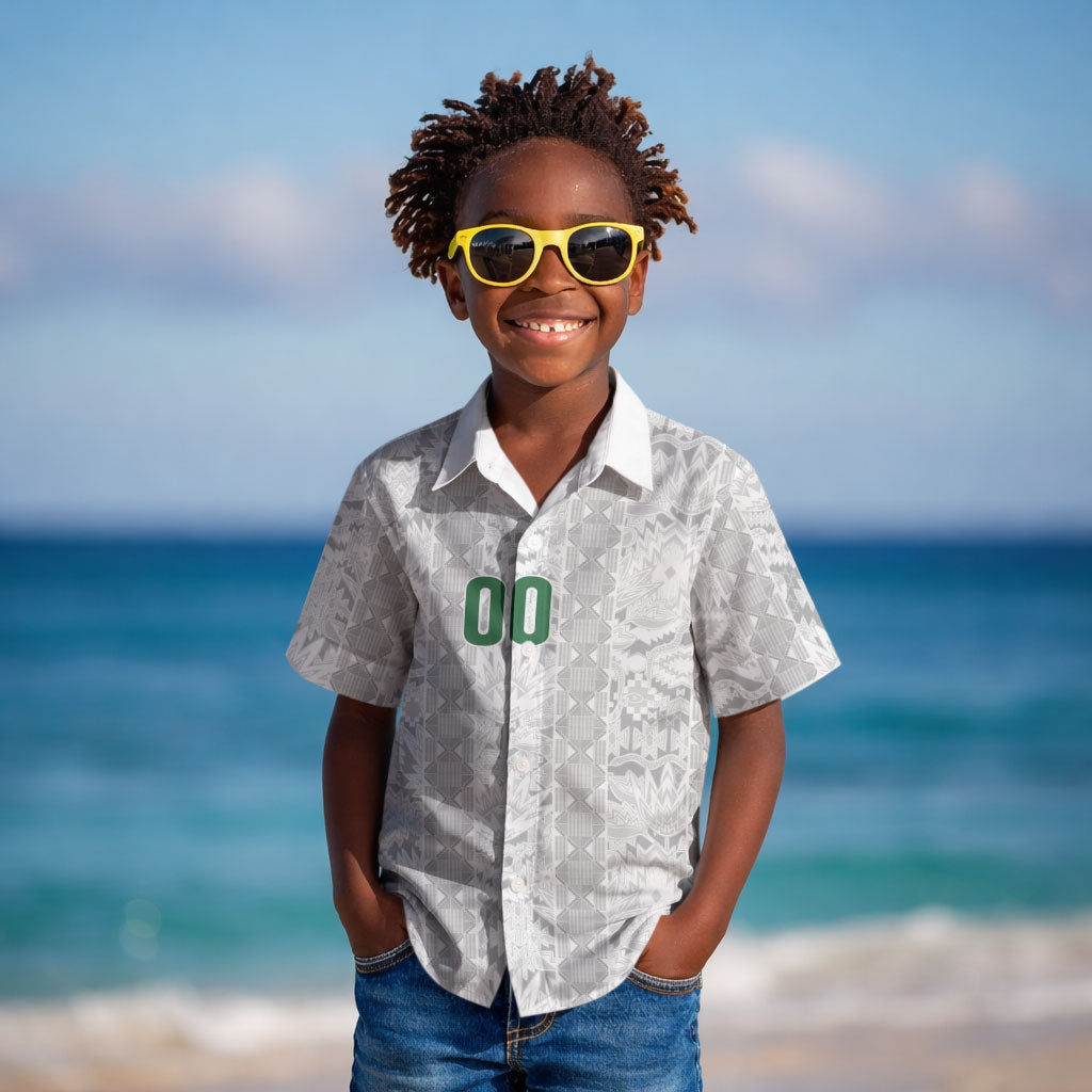 South Africa Indebe Yomhlaba Custom Kid Hawaiian Shirt Ndebele Art White Edition
