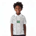South Africa Indebe Yomhlaba Custom Kid Polo Shirt Ndebele Art White Edition