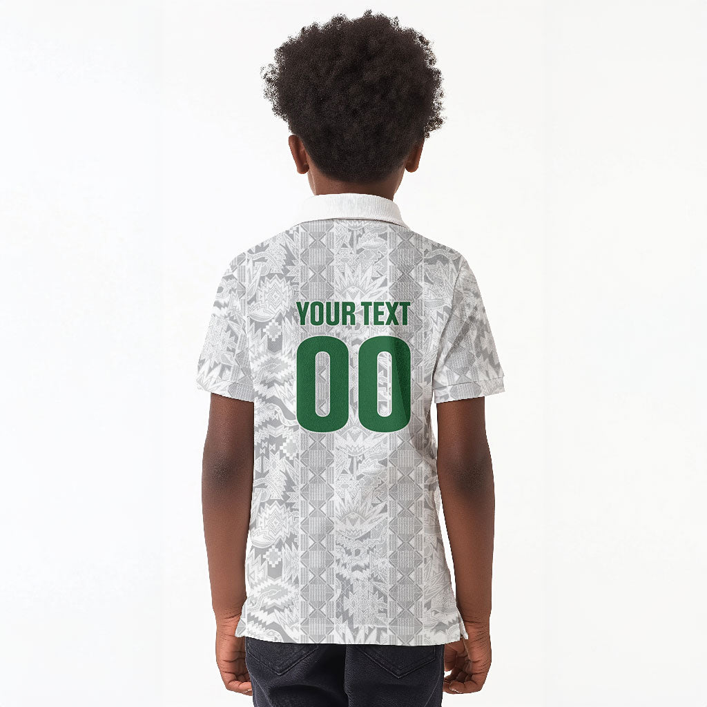South Africa Indebe Yomhlaba Custom Kid Polo Shirt Ndebele Art White Edition