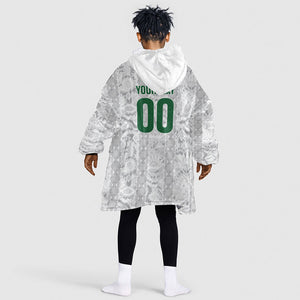 South Africa Indebe Yomhlaba Custom Kid Wearable Blanket Hoodie Ndebele Art White Edition