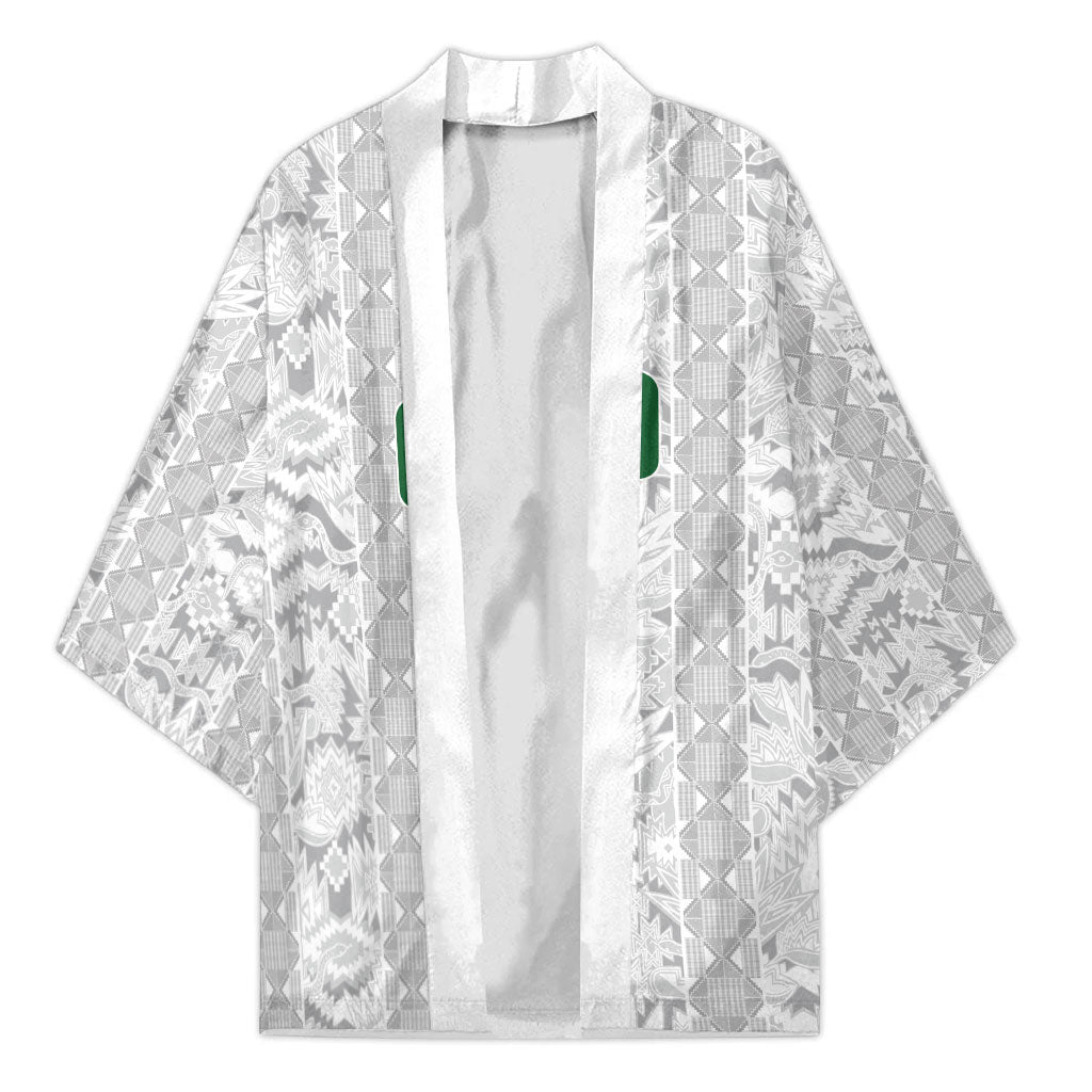 South Africa Indebe Yomhlaba Custom Kimono Ndebele Art White Edition