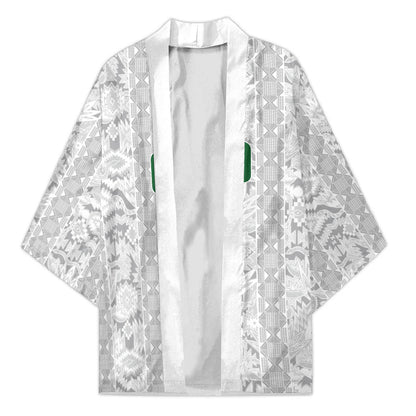 South Africa Indebe Yomhlaba Custom Kimono Ndebele Art White Edition