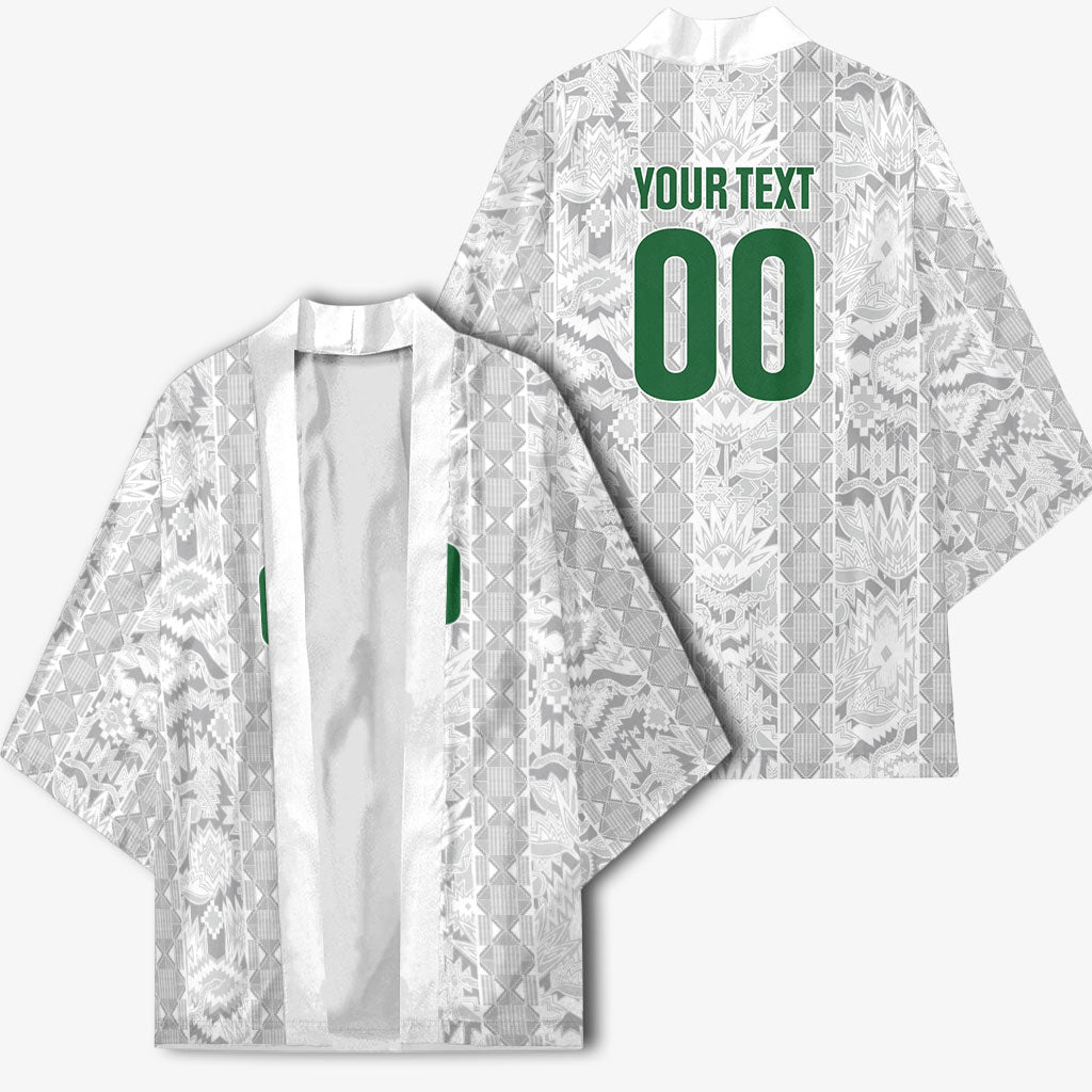 South Africa Indebe Yomhlaba Custom Kimono Ndebele Art White Edition