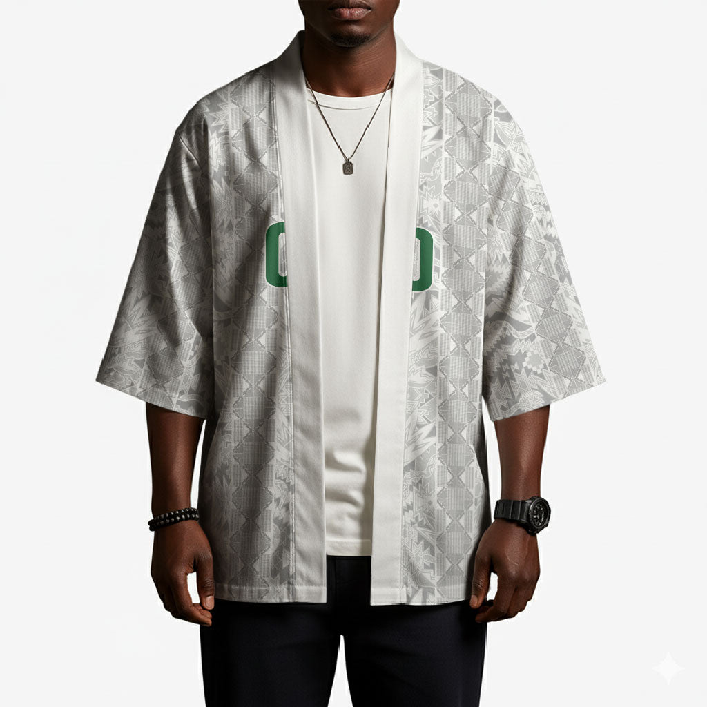 South Africa Indebe Yomhlaba Custom Kimono Ndebele Art White Edition