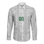 South Africa Indebe Yomhlaba Custom Long Sleeve Button Shirt Ndebele Art White Edition