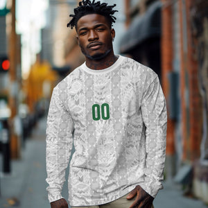 South Africa Indebe Yomhlaba Custom Long Sleeve Shirt Ndebele Art White Edition