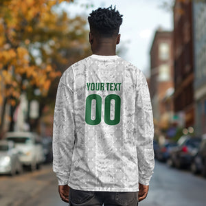 South Africa Indebe Yomhlaba Custom Long Sleeve Shirt Ndebele Art White Edition
