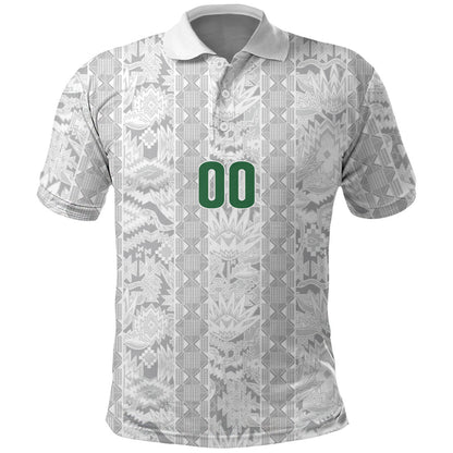 South Africa Indebe Yomhlaba Custom Polo Shirt Ndebele Art White Edition