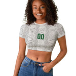 South Africa Indebe Yomhlaba Custom Raglan Cropped T shirt Ndebele Art White Edition