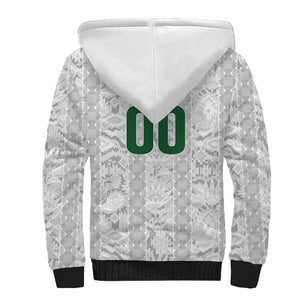 South Africa Indebe Yomhlaba Custom Sherpa Hoodie Ndebele Art White Edition