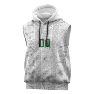 South Africa Indebe Yomhlaba Custom Sleeveless Hoodie Ndebele Art White Edition