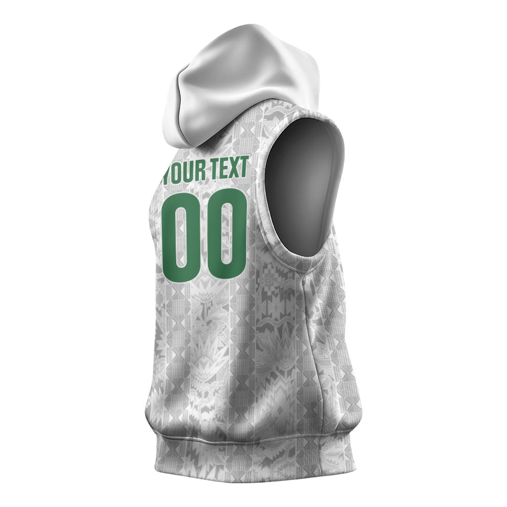 South Africa Indebe Yomhlaba Custom Sleeveless Hoodie Ndebele Art White Edition